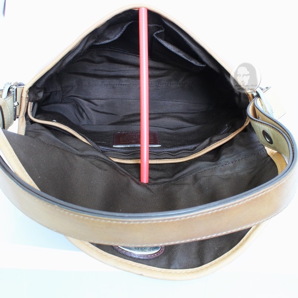 Coach Shoulder Bag Legacy Leather Flap Style F15170 Tan Convertible Cross Body - Picture 9 of 14